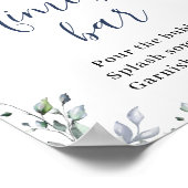 Elegant Eucalyptus Blue Rozen Floral Mimosa Bar Poster (Hoek)