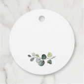 Elegant Eucalyptus Blue Rozen Floral Wedding Bedankjes Labels (Achterkant)