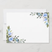 Elegant Eucalyptus Blue Rozen Floral Wedding Save The Date (Achterkant)