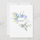 Elegant Eucalyptus Blue Rozen Floral Wedding Save The Date (Achterkant)