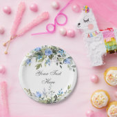 Elegant Eucalyptus Blue Rozen Florence Party Papieren Bordje (Feest)