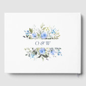 Elegant Eucalyptus Blue Rozen FOTO Weddenschap Gastenboek (Achterkant)