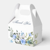 Elegant Eucalyptus Blue Rozen Greenery Wedding Bedankdoosjes (Achterkant)