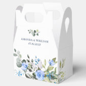 Elegant Eucalyptus Blue Rozen Greenery Wedding Bedankdoosjes (Geopend)