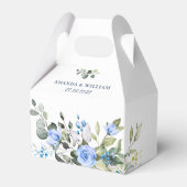 Elegant Eucalyptus Blue Rozen Greenery Wedding Bedankdoosjes (Voorkant Zijde)