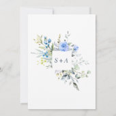 Elegant Eucalyptus Blue Rozen Greenery Wedding Kaart (Achterkant)