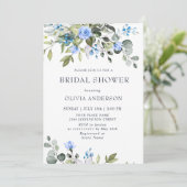 Elegant Eucalyptus Blue Rozen VRIJGEZELLENFEEST Kaart (Staand voorkant)