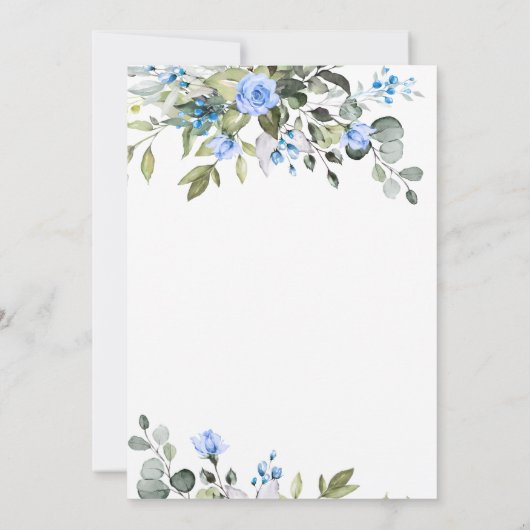 Elegant Eucalyptus Blue Rozen VRIJGEZELLENFEEST Kaart (Achterkant)