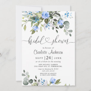Elegant Eucalyptus Blue Rozen VRIJGEZELLENFEEST Kaart