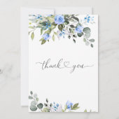 Elegant Eucalyptus Blue Rozen VRIJGEZELLENFEEST Kaart (Achterkant)