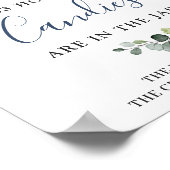 Elegant Eucalyptus Blue Rozen Vrijgezellenfeest Poster (Hoek)