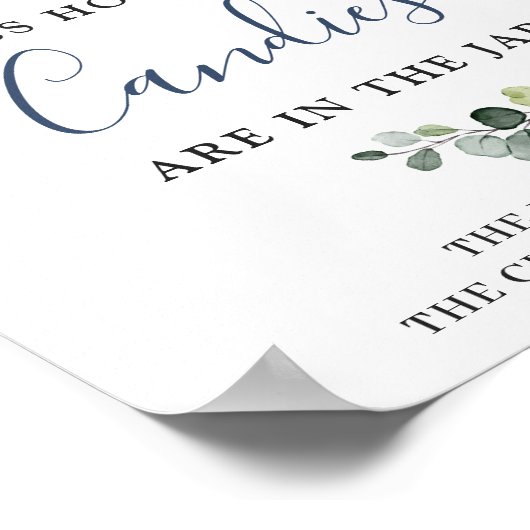 Elegant Eucalyptus Blue Rozen Vrijgezellenfeest Poster (Hoek)