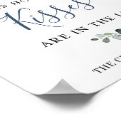 Elegant Eucalyptus Blue Rozen Vrijgezellenfeest Poster (Hoek)