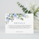 Elegant Eucalyptus Blue Rozen Weddenschap Details Informatiekaartje (Staand voorkant)