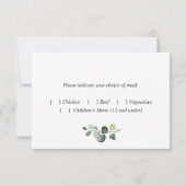 Elegant Eucalyptus Blue Rozen Weddenschap RSVP Kaartje (Achterkant)