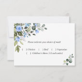 Elegant Eucalyptus Blue Rozen Weddenschap RSVP Kaartje (Achterkant)