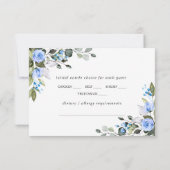 Elegant Eucalyptus Blue Rozen Wedding RSVP Kaart (Achterkant)