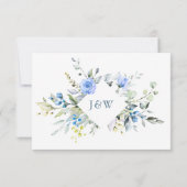 Elegant Eucalyptus Blue Rozen Wedding RSVP Kaartje (Achterkant)