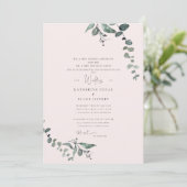 Elegant Eucalyptus Blush & Goodness of God Wedding Kaart (Staand voorkant)