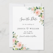Elegant Eucalyptus Blush Pink Flower Weddenschap F Save The Date (Achterkant)
