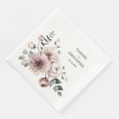 Elegant Eucalyptus Blush Pink Ranunculus & Dahlias Servet (Hoek)