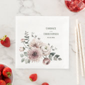 Elegant Eucalyptus Blush Pink Ranunculus & Dahlias Servet (Insitu)