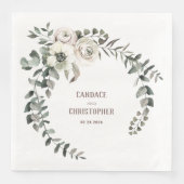 Elegant Eucalyptus Blush Ranunculus Rozen Anemon Servet (Voorkant)