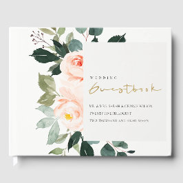 Elegant Eucalyptus Blush Roos Pink Weddenschap Gastenboek