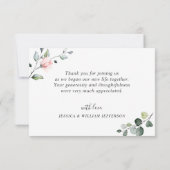 Elegant Eucalyptus Blush Roses Floral Bedankkaart (Achterkant)
