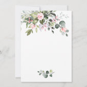 Elegant Eucalyptus Blush Rozen Brunch & Bubble Kaart (Achterkant)