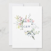 Elegant Eucalyptus Blush Rozen Floral Wedding Save The Date (Achterkant)