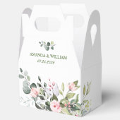 Elegant Eucalyptus Blush Rozen Greenery Wedding Bedankdoosjes (Geopend)