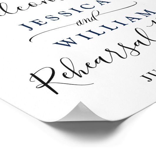 Elegant Eucalyptus Blush Rozen repetitie Dinner Poster (Hoek)