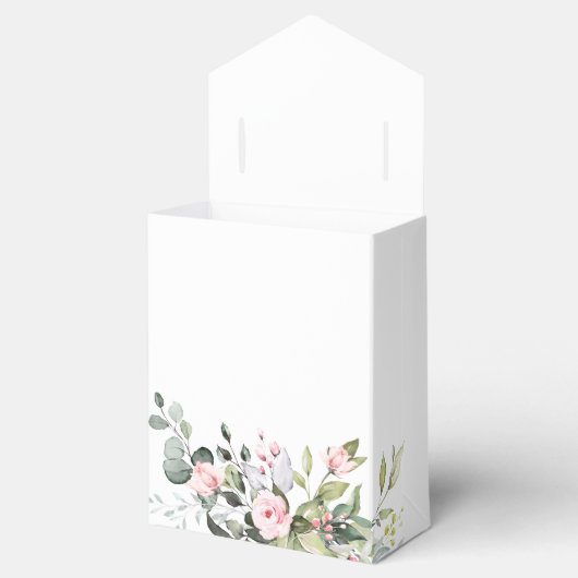 Elegant Eucalyptus Blush Rozen Vrijgezellenfeest Bedankdoosjes (Geopend)