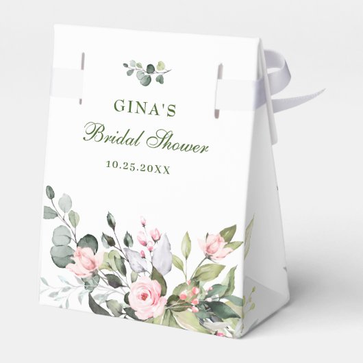Elegant Eucalyptus Blush Rozen Vrijgezellenfeest Bedankdoosjes (Achterkant)