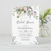 Elegant Eucalyptus Blush Rozen VRIJGEZELLENFEEST Kaart (Staand voorkant)