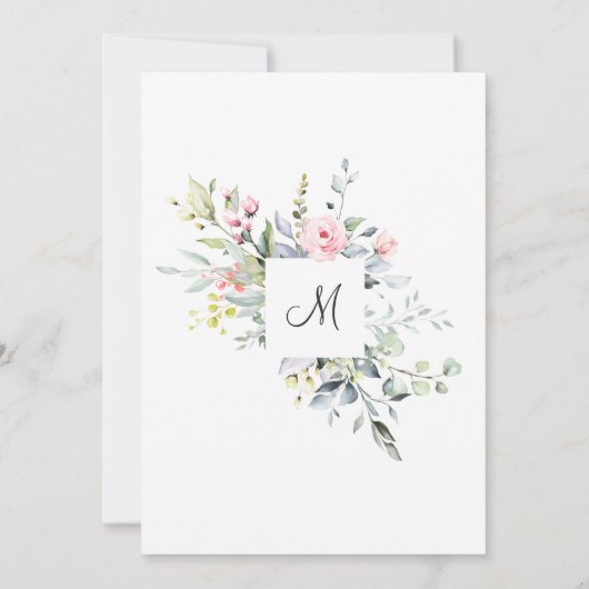 Elegant Eucalyptus Blush Rozen VRIJGEZELLENFEEST Kaart (Achterkant)