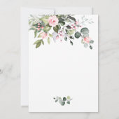 Elegant Eucalyptus Blush Rozen VRIJGEZELLENFEEST Kaart (Achterkant)