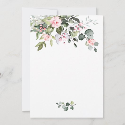 Elegant Eucalyptus Blush Rozen VRIJGEZELLENFEEST Kaart (Achterkant)