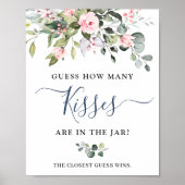 Elegant Eucalyptus Blush Rozen Vrijgezellenfeest Poster (Voorkant)