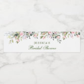 Elegant Eucalyptus Blush Rozen Vrijgezellenfeest Waterfles Etiket (Enkel label)