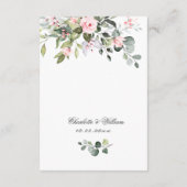 Elegant Eucalyptus Blush Rozen Weddenschap Details Informatiekaartje (Achterkant)