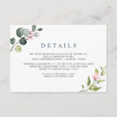 Elegant Eucalyptus Blush Rozen Weddenschappen Enc Informatiekaartje (Voorkant)