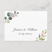 Elegant Eucalyptus Blush Rozen Weddenschappen Enc Informatiekaartje (Achterkant)