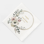Elegant Eucalyptus Blush White Floral Gold Lijst Servet (Hoek)