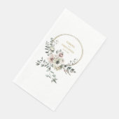 Elegant Eucalyptus Blush White Floral Gold Lijst Servet (Hoek)