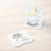 Elegant Eucalyptus Boeket Boho Waterverf Bruiloft Kartonnen Onderzetters (Insitu)