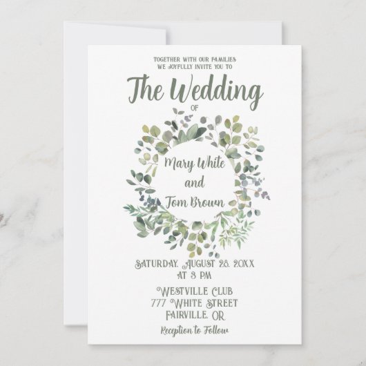 Elegant Eucalyptus Boho botanische groen Kaart (Voorkant)