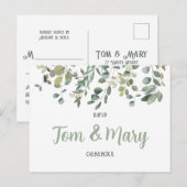 Elegant Eucalyptus Boho Greenery Wedding Rsvp Briefkaart (Voorkant / Achterkant)