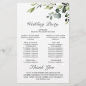 Elegant Eucalyptus Boho huwelijksceremonie program (Achterkant)